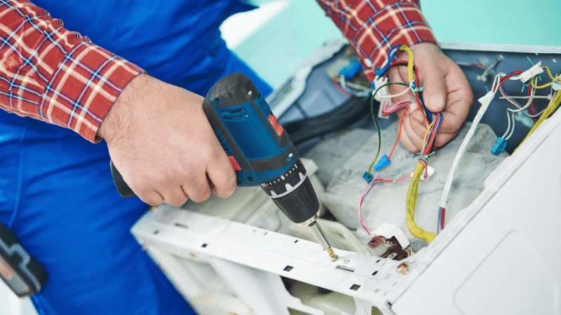 Elmadağ İmmergas İmmergas çamaşır makinesi kart tamiri – Su almama arızası orijinal parça ile giderildi. - Teknik servis örneği